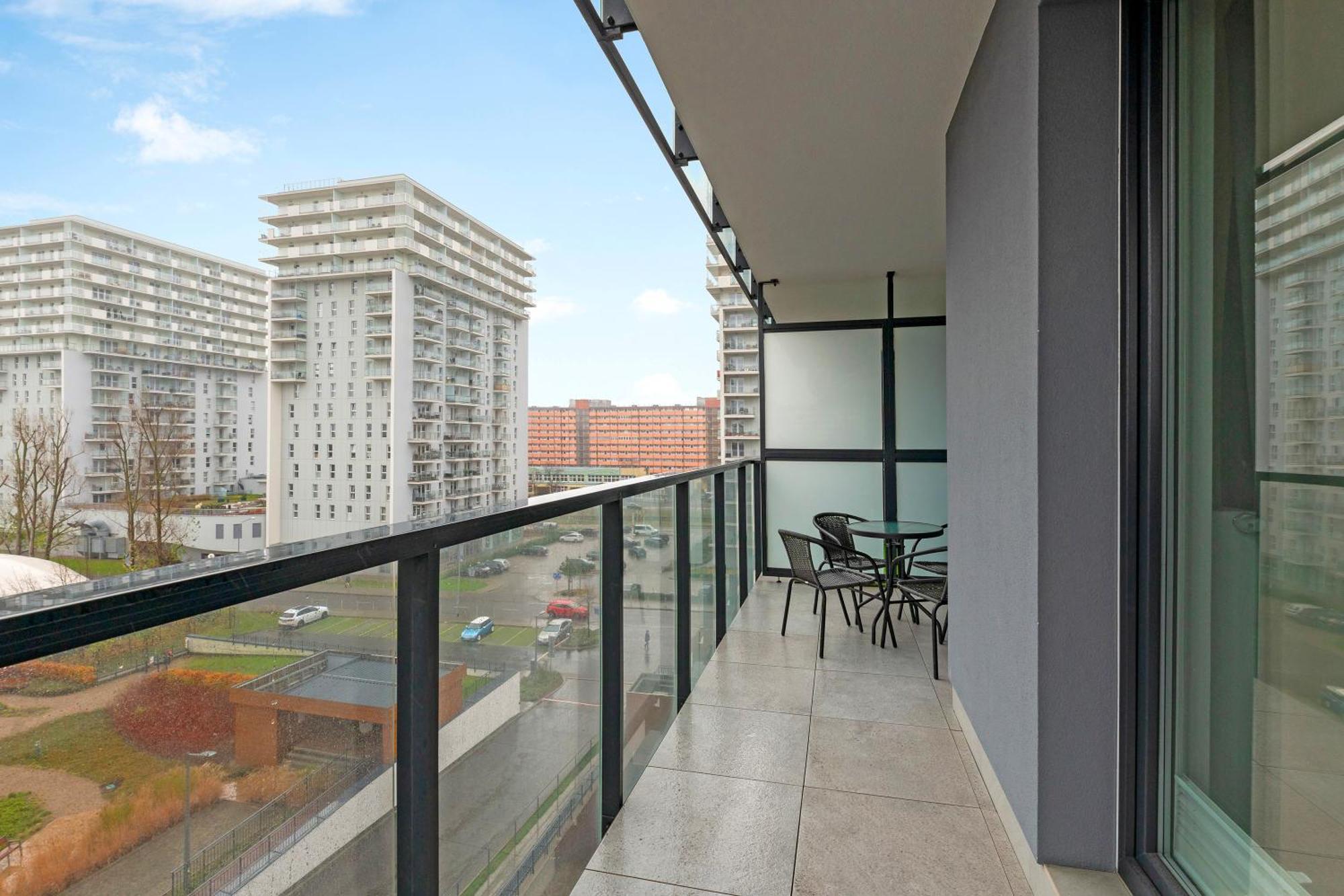 Apartament Nadmorskie Spektrum & Parking Gdańsk Exteriör bild